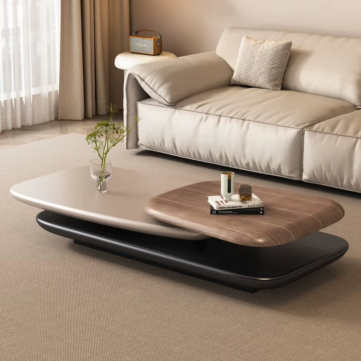 Rotating Coffee Table Italian Designer Creative Floating Large Household High-End Wood Tea Table