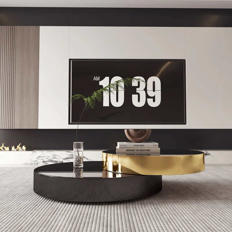 Modern Interior Home Glass Top Single Coffee Table