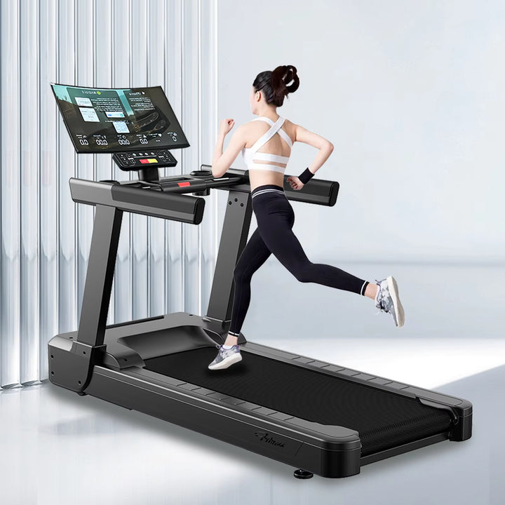 Newest Design Commercial Treadmill Gym Machine with Screen Projection
