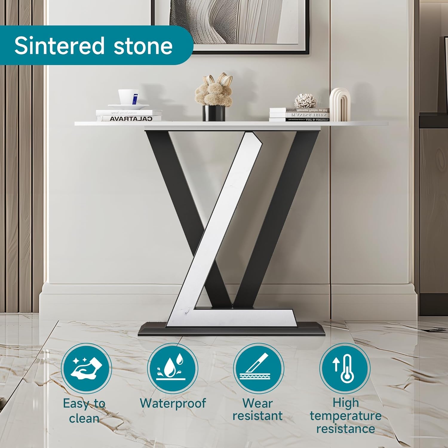  Modern Italian Console Sintered Stone for Entrance, Living Room