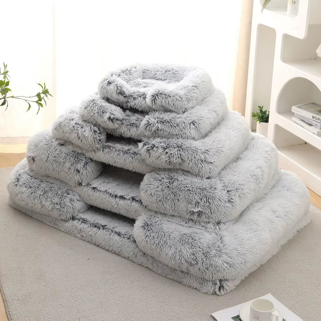 New Square Dog Bed Plush Pet Bed Winter Thickened Pad Bed 