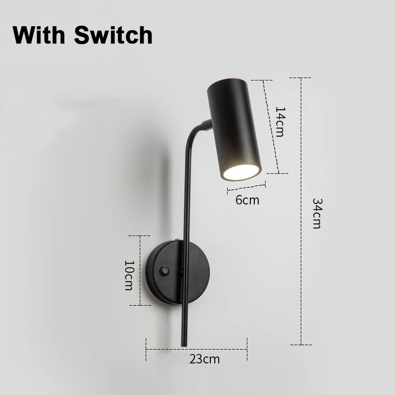 New Rotatable Hotel Bedroom Wall Lamp Iron Frame  LED Reading Lights