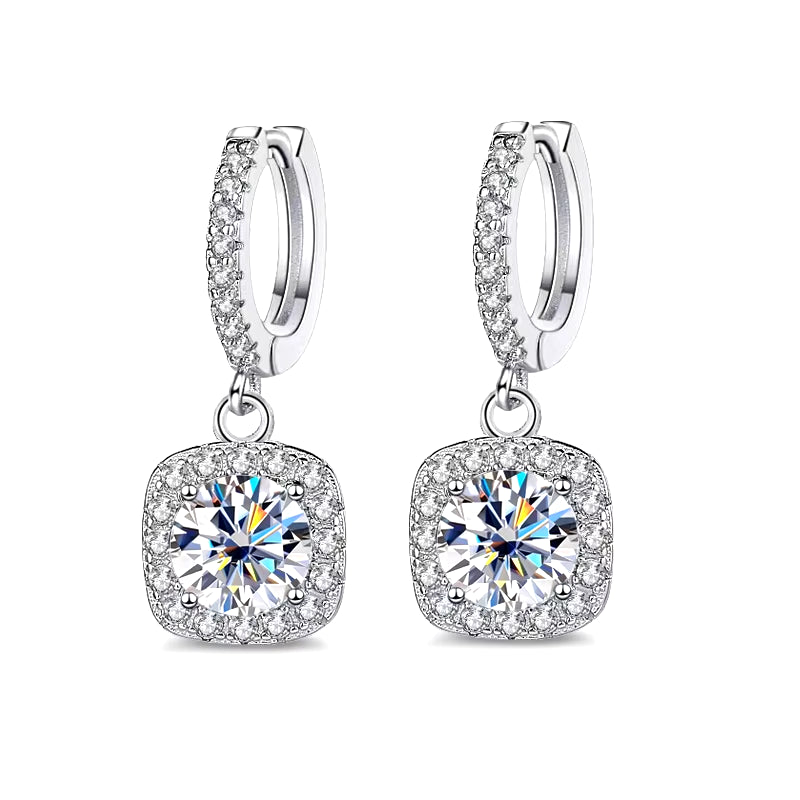 New Styllish D Color Moissanite Earring 925 Sterling Sliver Plated with White Gold Earring for Women Wedding Engagement Fine Jewelry