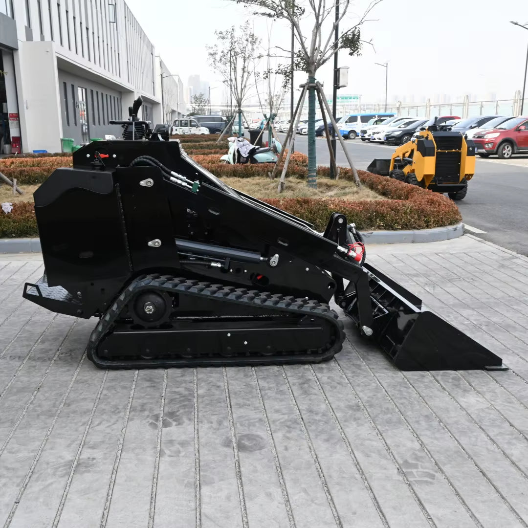 Compact Mini Skidsteer Model T750: Diesel/Electric, Stump Grinder, Brush Cutter, Dual Hydraulics (Hi-Flow)