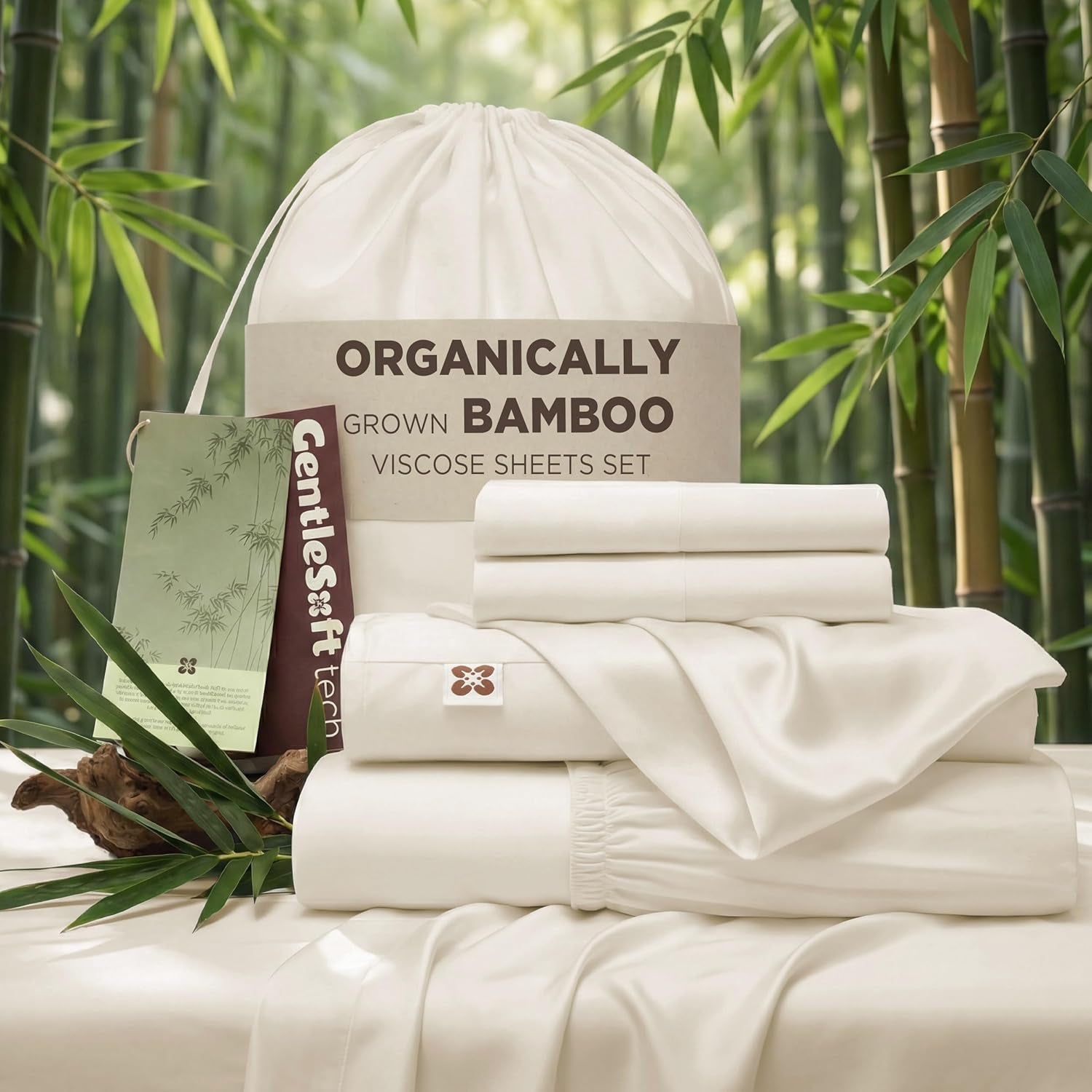 Premium 100% Organically Bamboo Viscose King Size Sheets Set