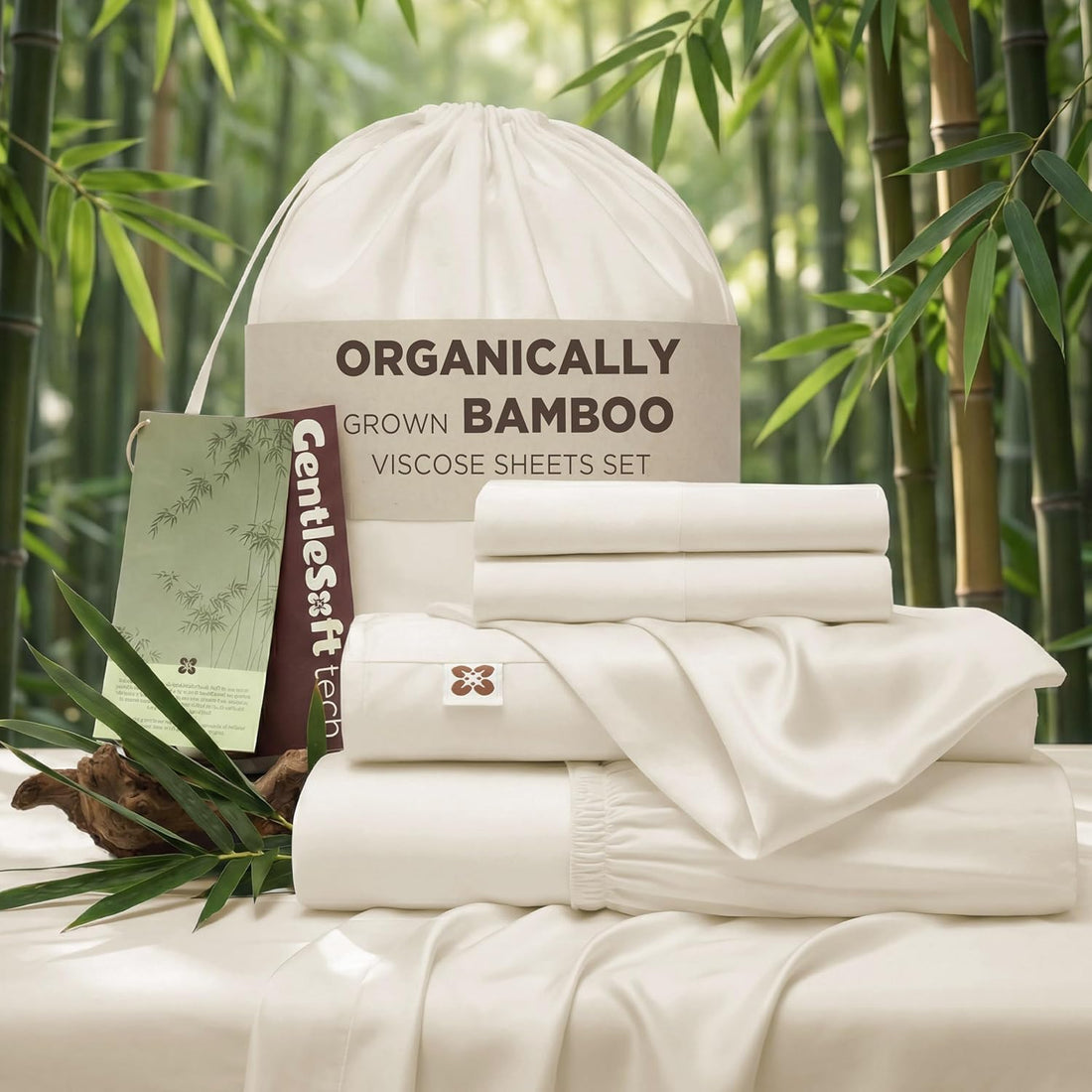 Premium 100% Organically Bamboo Viscose King Size Sheets Set