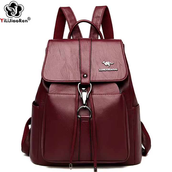 Anti Theft Backpack Women Shoulder Bag Famous Brand Leather Backpacks for Girls Large Capacity School Bags Ladies Back Pack