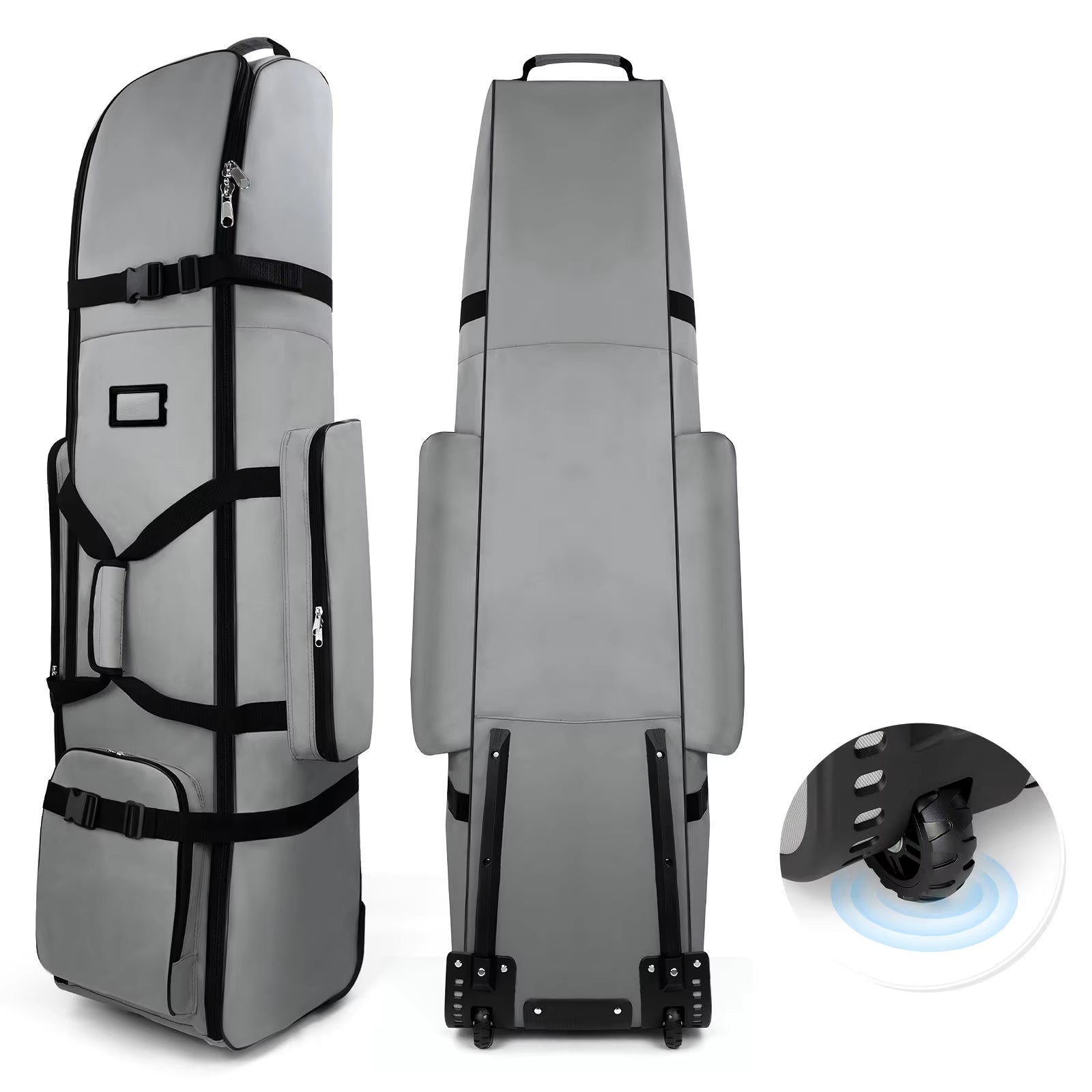 New Large-Capacity Waterproof Oxford Cloth Golf Travel Bag, Foldable Two-Wheel Design