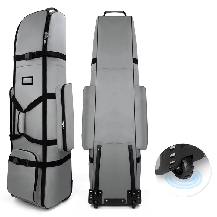 New Large-Capacity Waterproof Oxford Cloth Golf Travel Bag, Foldable Two-Wheel Design
