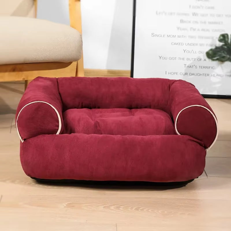 Super Soft Rectangle Dog Bed with Anti-Slip Bottom – Thick, Warm Sofa-Style Pet Mattress