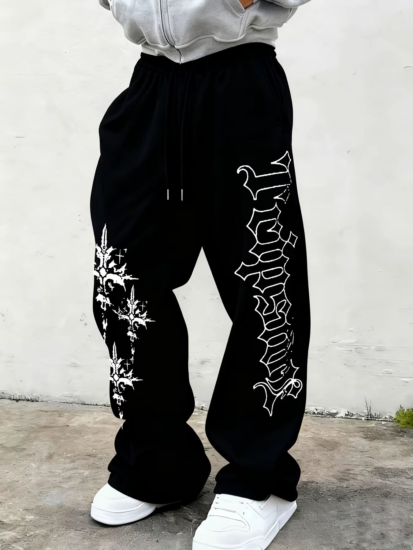 Mens Drawstring Pants Casual Sports Trousers