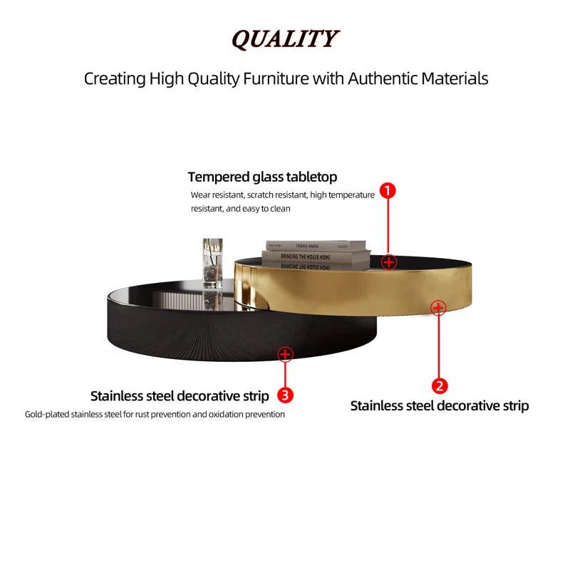 Modern Interior Home Glass Top Single Coffee Table