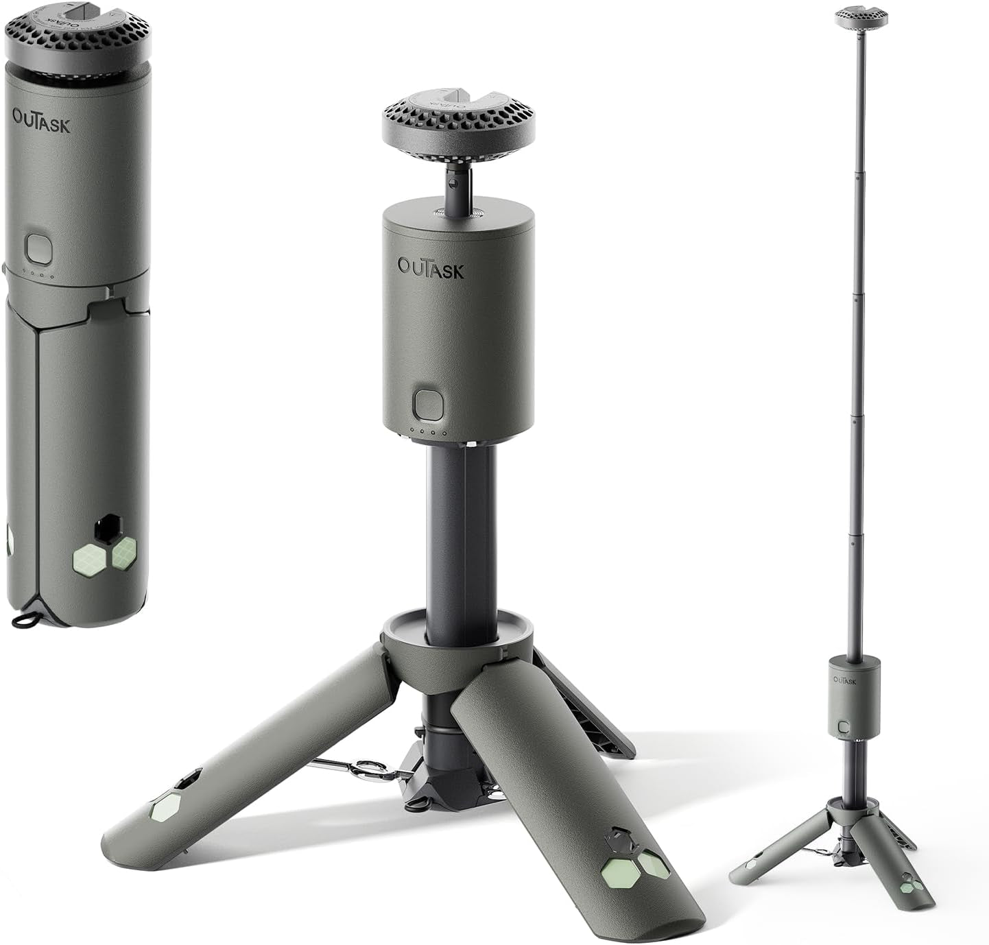 Camping Light Telescopic, Collapsible Magnetic Camping Lantern with 12000Mah Battery, Telescoping IPX6/IPX7 Waterproof Flashlights, Camping Lamp for Emergency, Camping, Hiking (Gray)