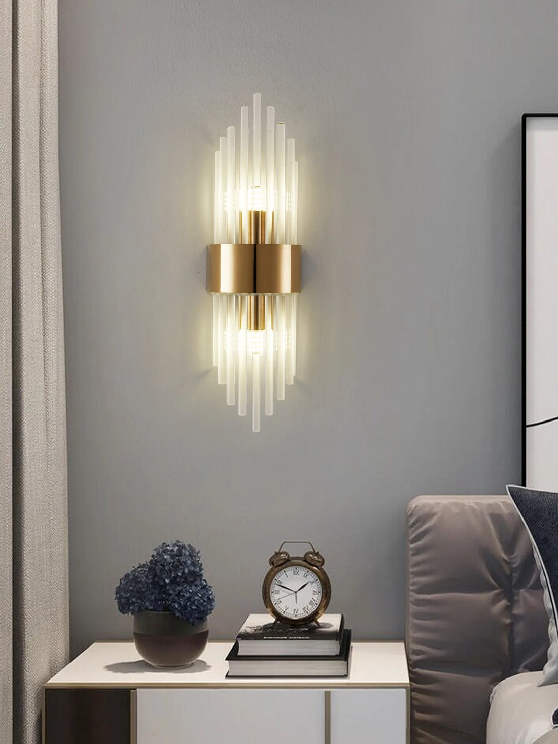 New Gold/Black Stainless Steel Crystal Wall Home Decor Lighting