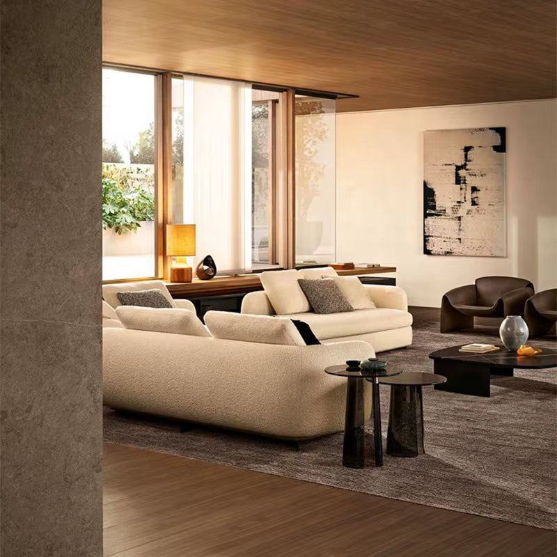 Modern Lobby Sofa Fabric Curved Italian Sectional Sofa