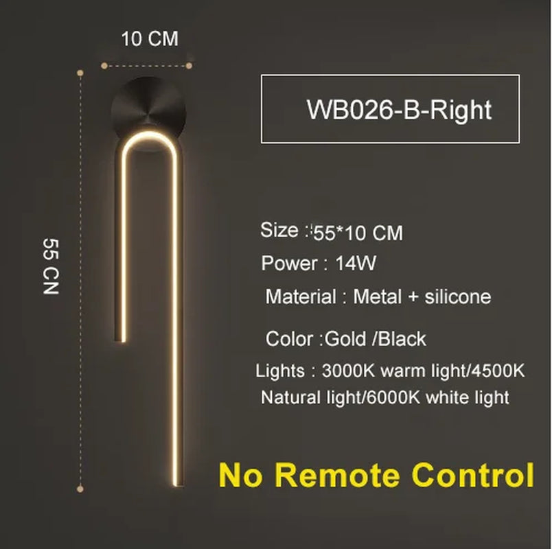 Modern LED Wall Lights Line Lamps Indoor Lighting for Bedroom Bedside Background Led Lamps