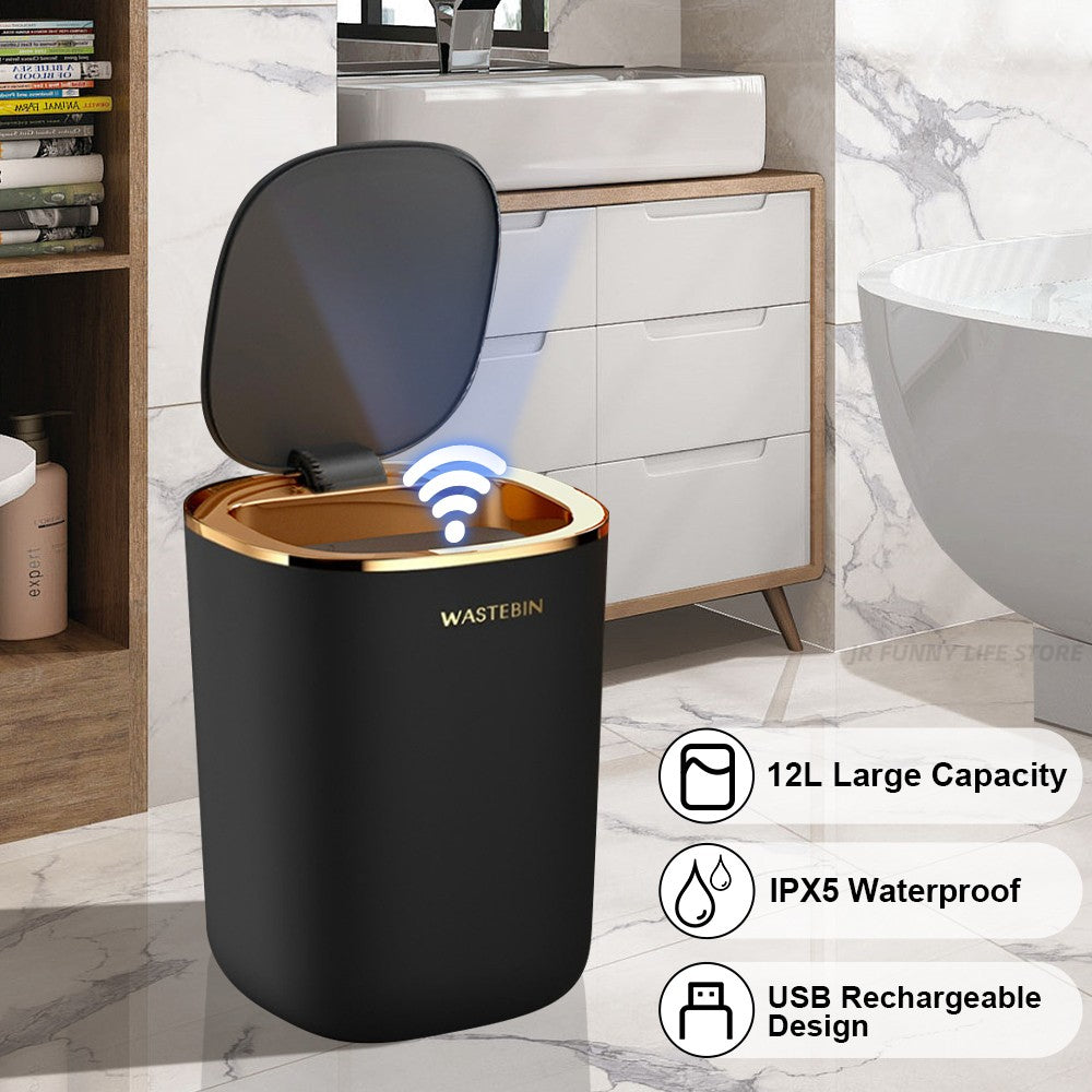 Smart Trash Can Inductive Household Light Luxury With Cover