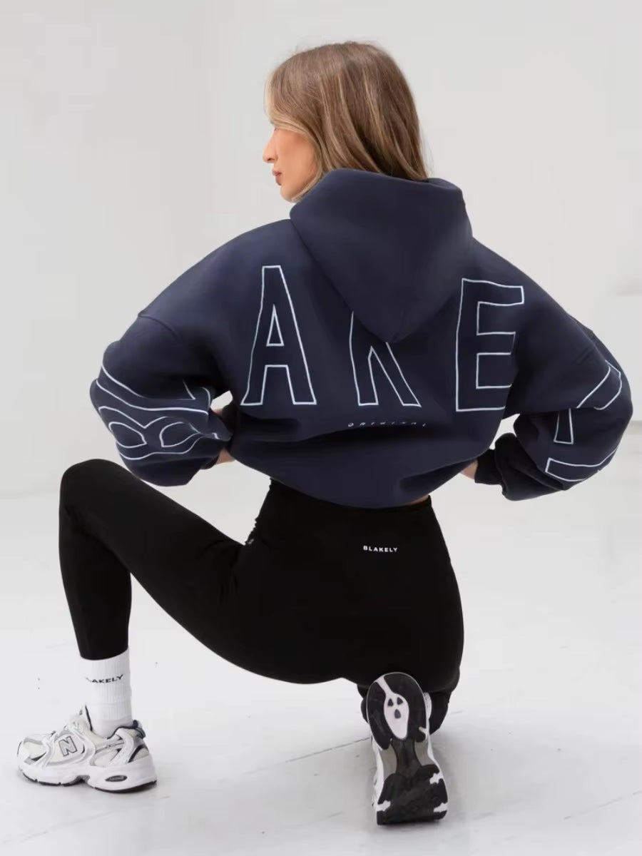 New High Street Trendy Print Oversized Hoodie 