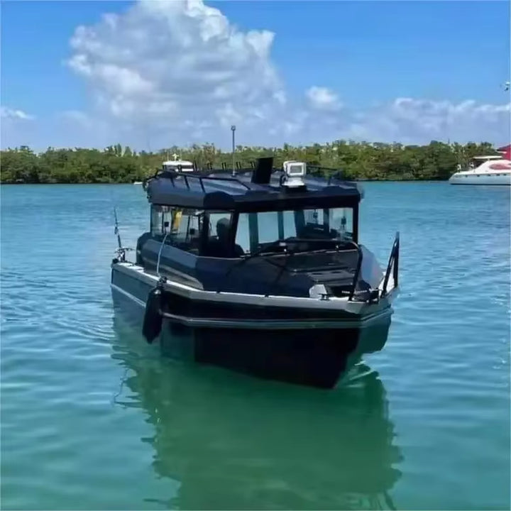 Luxury 7.5M 25Ft Aluminum Offshore Fishing Vessels Cabin Boat Fishing Boats Yacht Boat with Motor and Trailer
