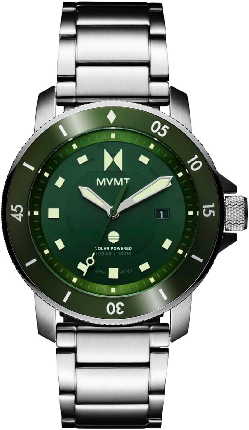 Mens Premium Solar Rechargeable Sports - Water-Resistant Watch