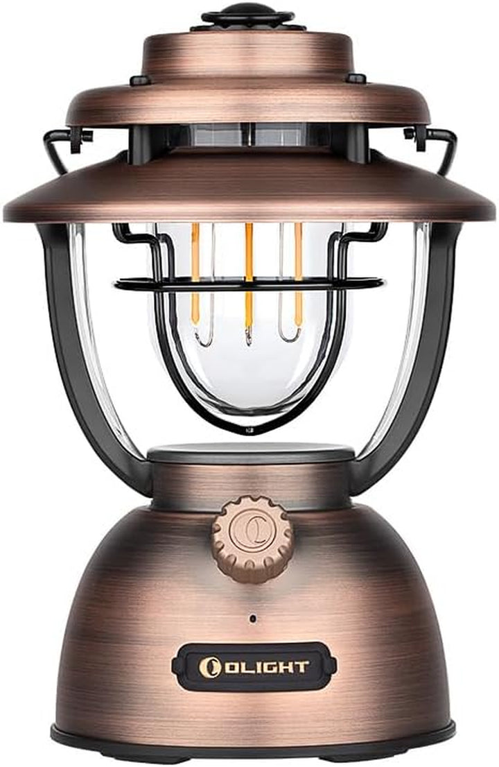 Olantern Classic 2 Pro APP Control Camping Lantern, 300 Lumens LED Rechargeable Lamp Flashlight with Dual Light Sources for Hurricane, Emergency, Hiking, Home Decor (Vintage Copper)