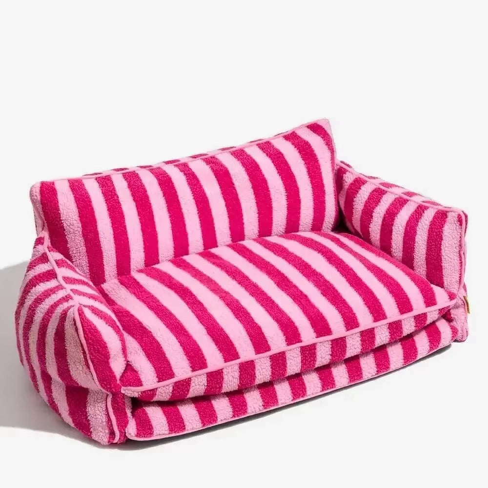 Modern luxe Pet Soft Sofa Striped Washable for Small Dogs & Cats