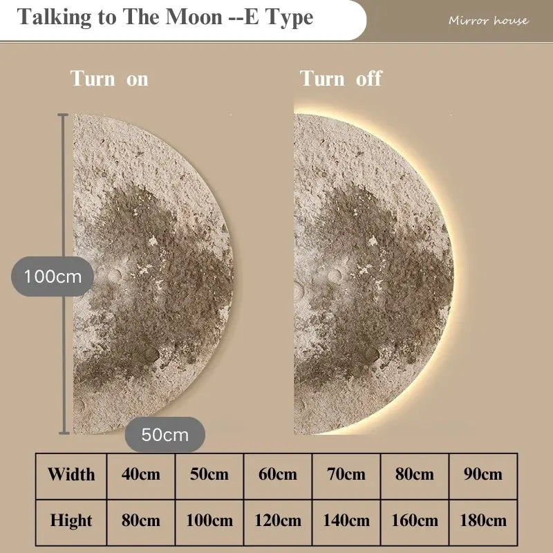 Remote Control Dimming Wall Painting Lamp Creative LED Moon Painting Lights