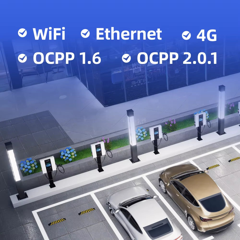 INJET EV Charger Level3 APP 20Kw/30Kw/40Kw/60Kw Optional 1/2 Guns Stainless Steel Enclosure DC Fast Charging Station New OCPP
