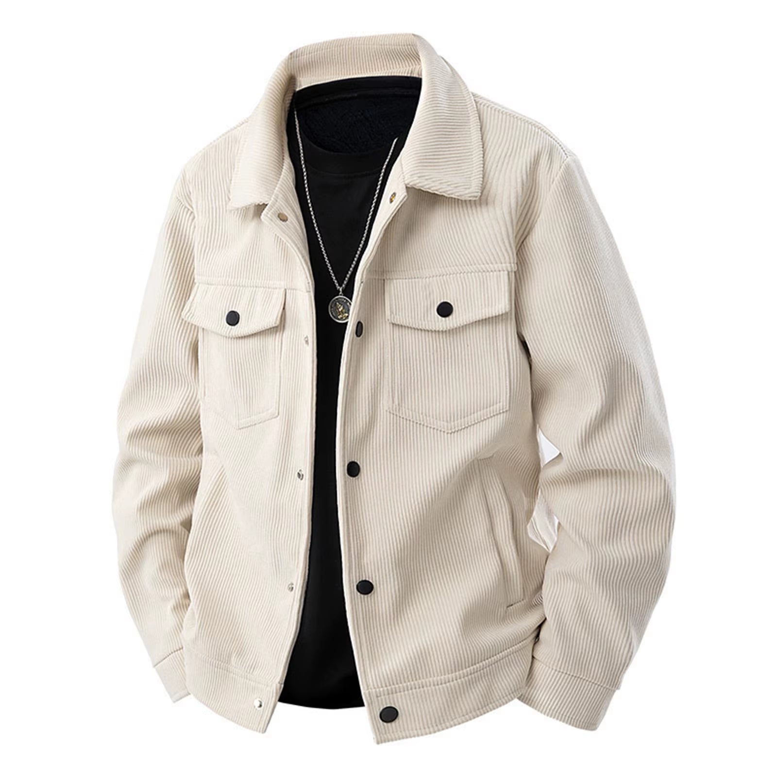 New Mens Flip Collar Fashionable Jacket Wear