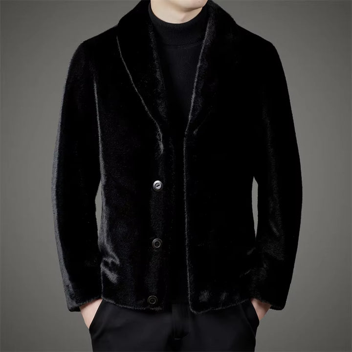 Premium Men's Fashion Autumn Winter Men  Fur Jackets Men'S Thick Warm Solid Outerwear