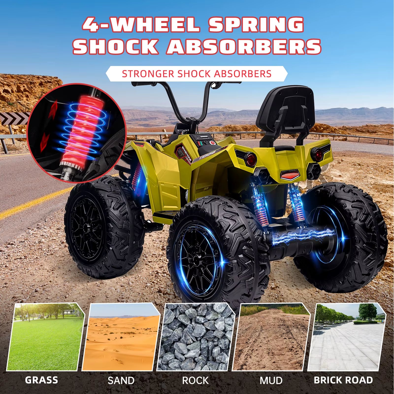 Kids Electric Car ATV Powerful Ride with Music Player LED