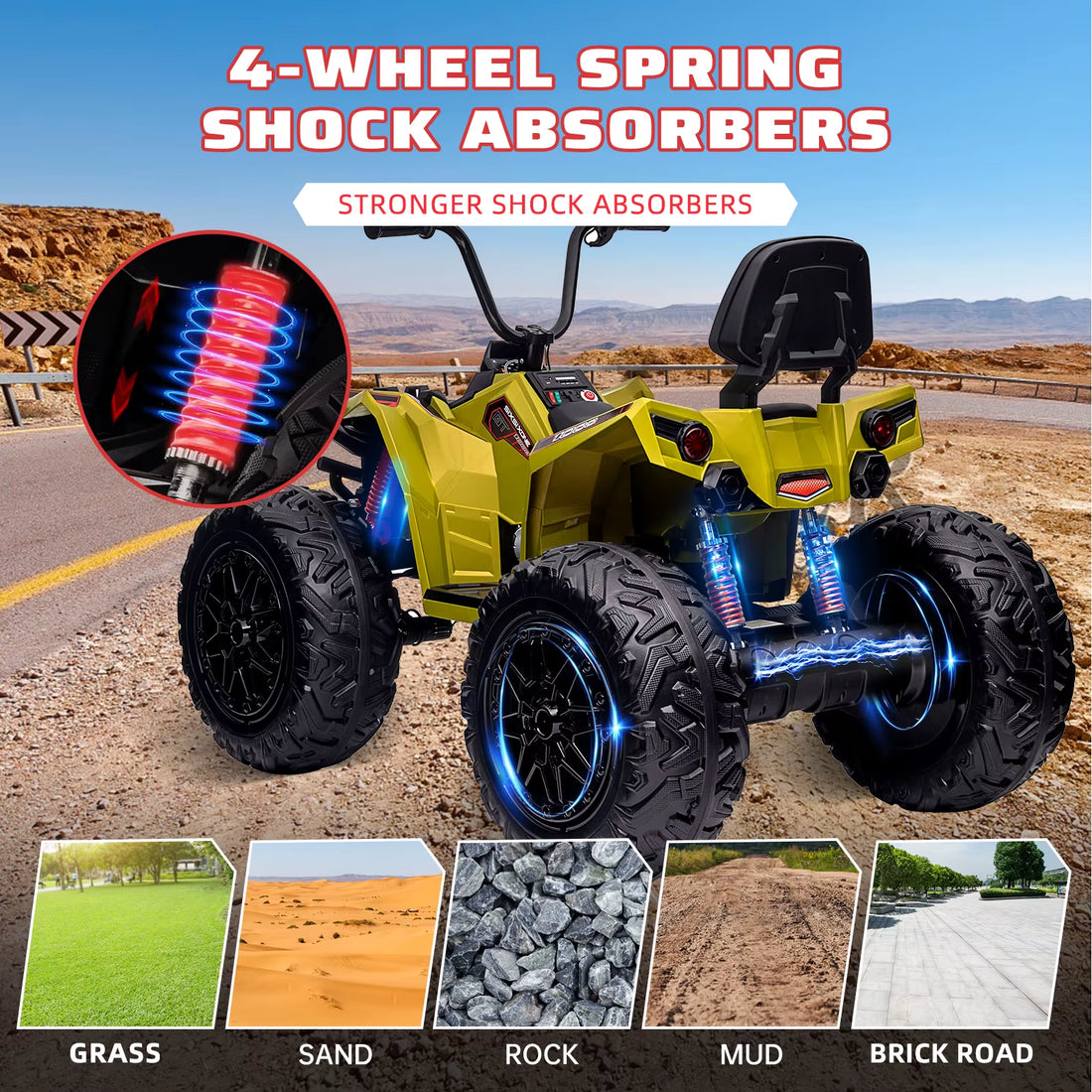 Kids Electric Car ATV Powerful Ride with Music Player LED