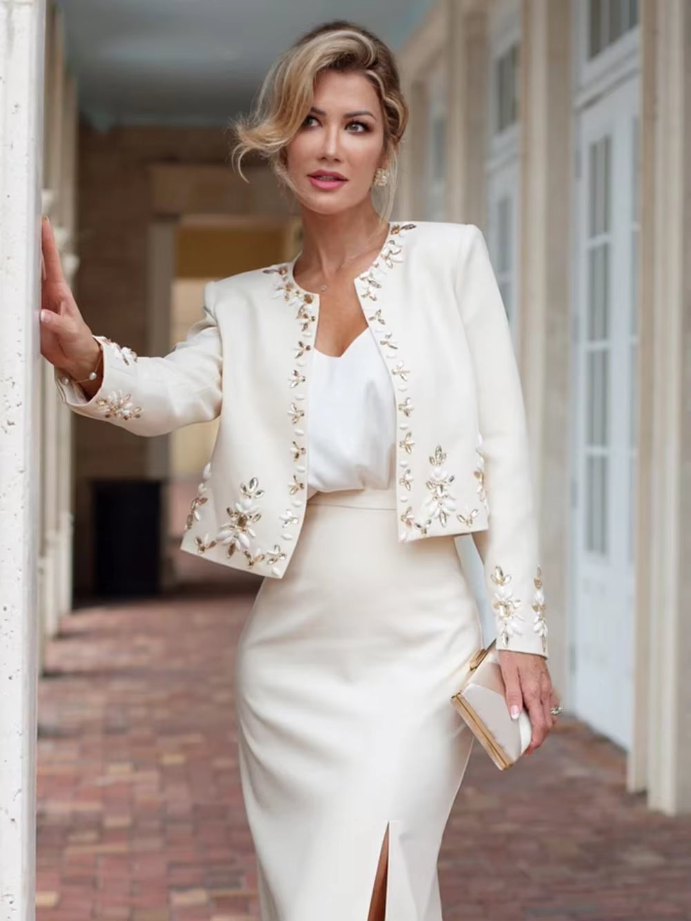 Modern Elegant Lady 2 Piece Business Office Skirt Set 