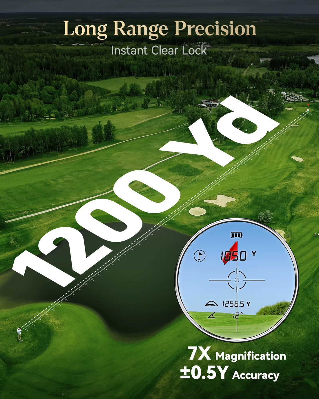 Pro C016 Golf Rangefinder with Slope and Pin Lock Vibration 