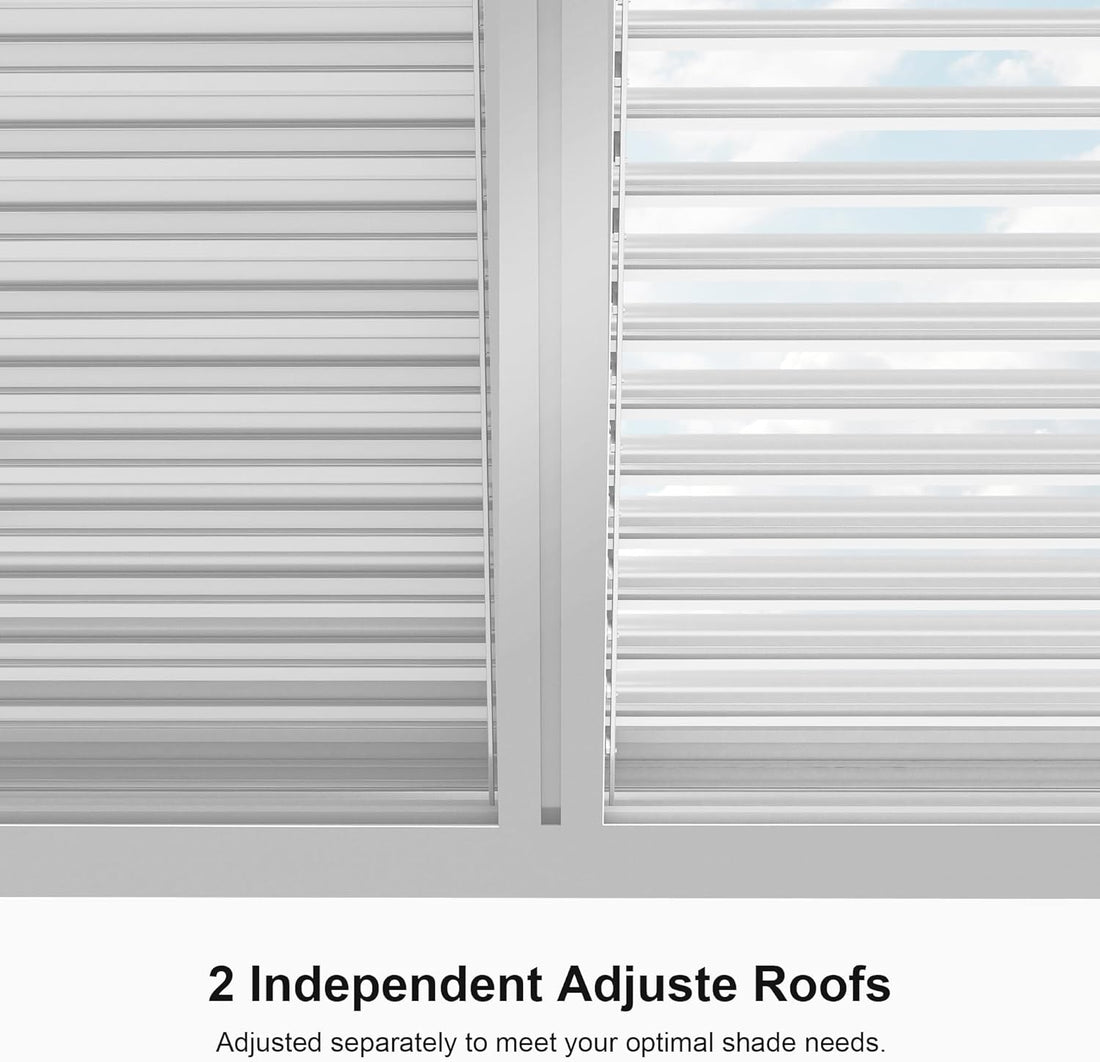 Outdoor Louvered Pergola Modern Shade Gazebo Rainproof Hardtop