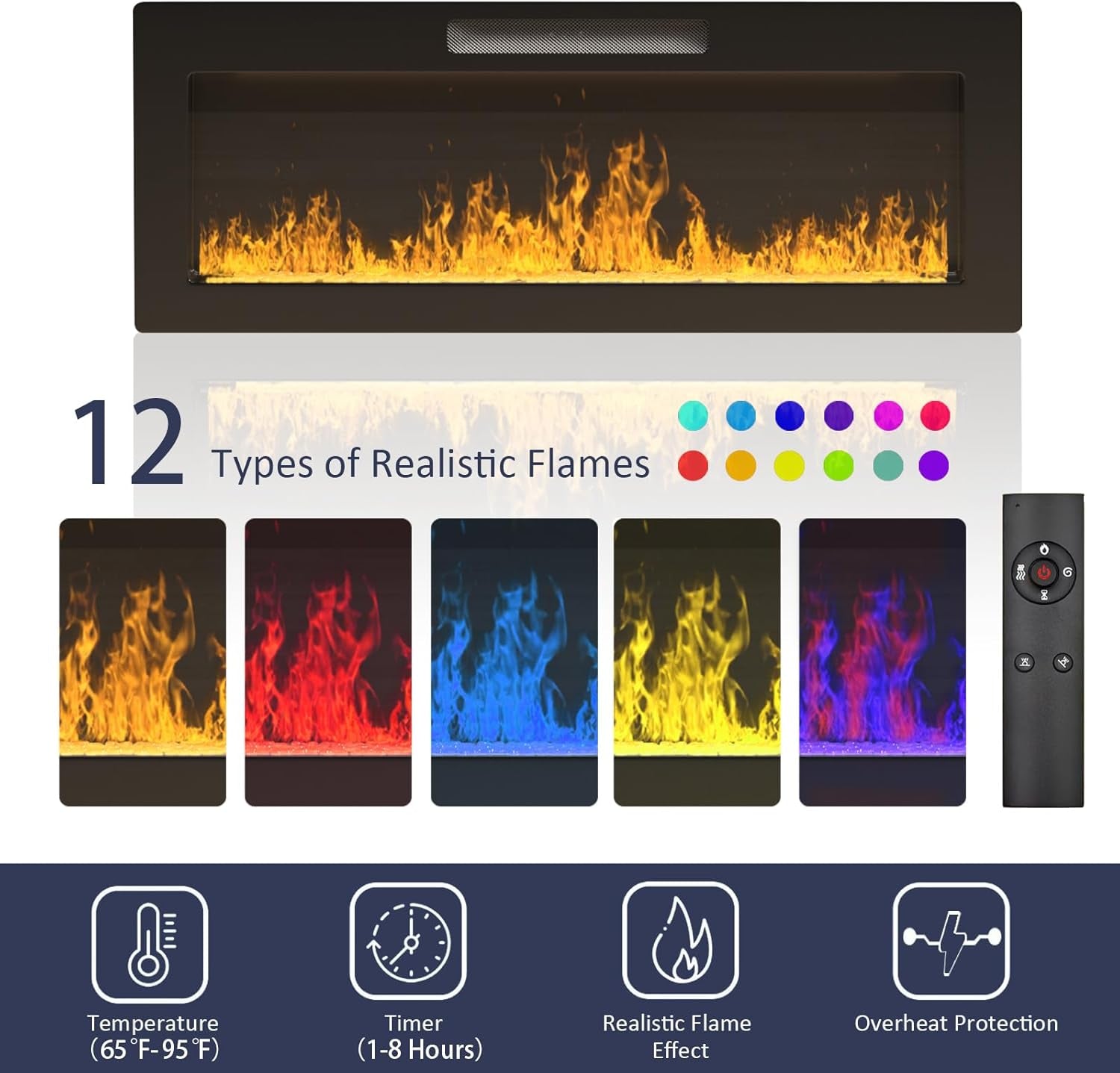 New  LED TV Stand with Fireplace - 70 Inch Modern Electric Entertainment Center