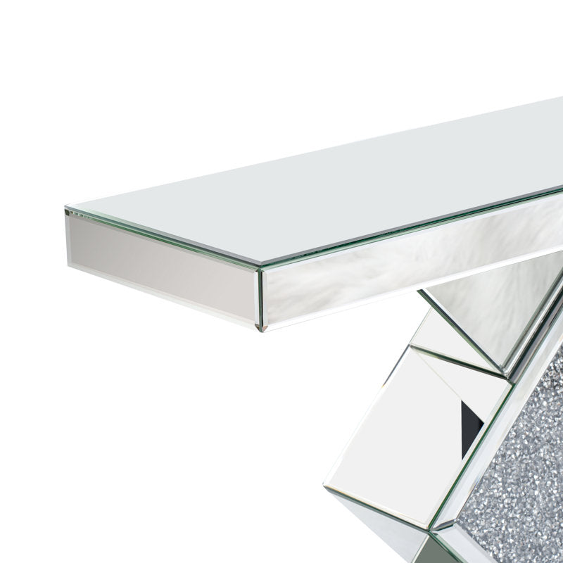 Premium Mirrored Glass Console Table Entryway Home Decor