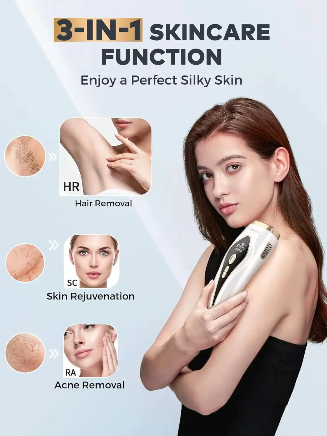 Fusion Designed Modern Hair Removal 999900 Flashes Body Treament Device