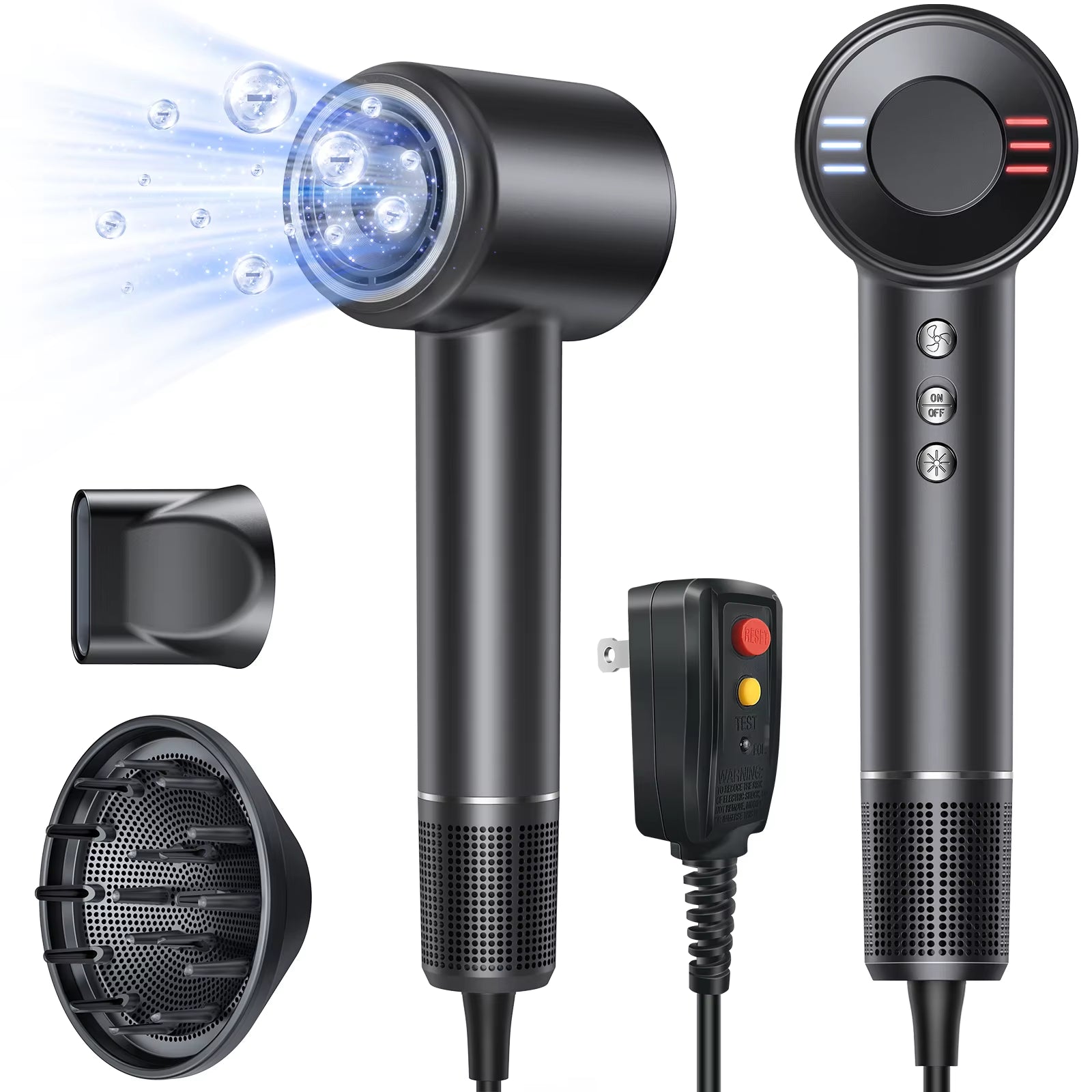 New Arrived Hair Dryer, Negative Ionic Blow Dryer 120000 RPM Thermo-Control 