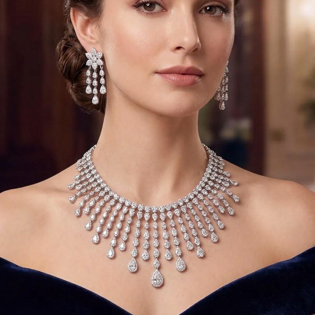 Luxury Moissanite Women Jewelry Set in Sterling Silver