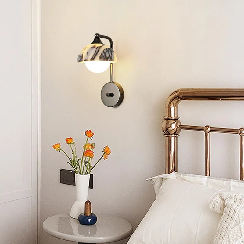 Marble Glass LED Wall Sconces Lights Indoor Bedroom Lamps 