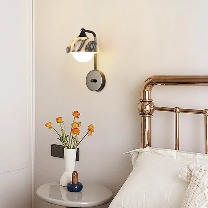 Marble Glass LED Wall Sconces Lights Indoor Bedroom Lamps 