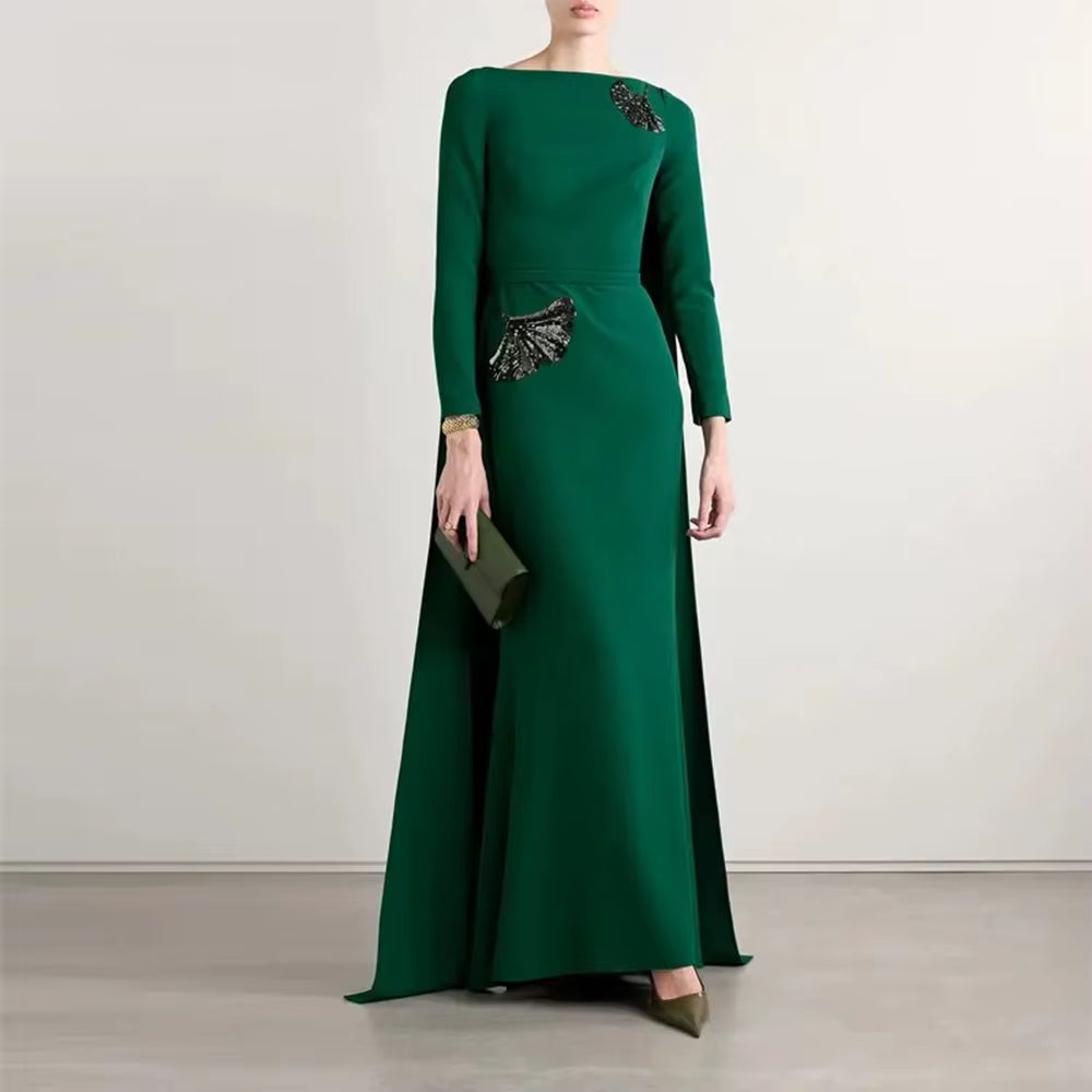 Women Party Bride Dresses Luxury Sequined Modern Gowns