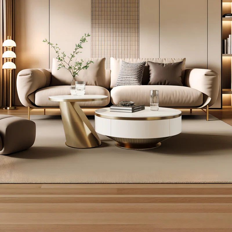 New Italian Craft Coffee Table with Storage Heat & Wear-Resistant
