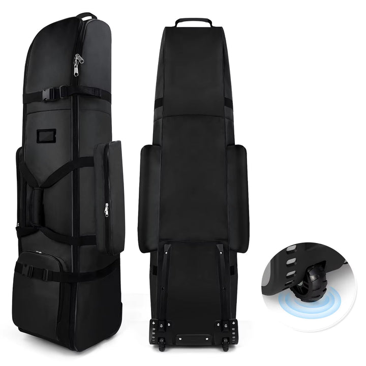 New Large-Capacity Waterproof Oxford Cloth Golf Travel Bag, Foldable Two-Wheel Design