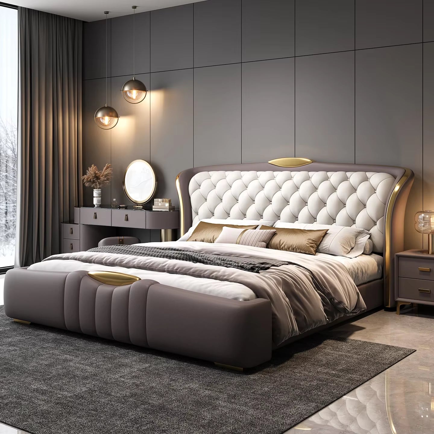 New Double Wedding Bed Frame King Size Bedroom Furniture 