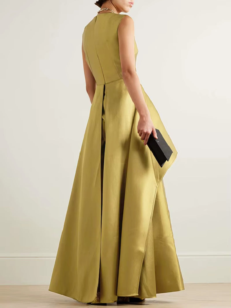 New Women Jumpsuit round Neck Sleeveless with Wide Leg Pants 