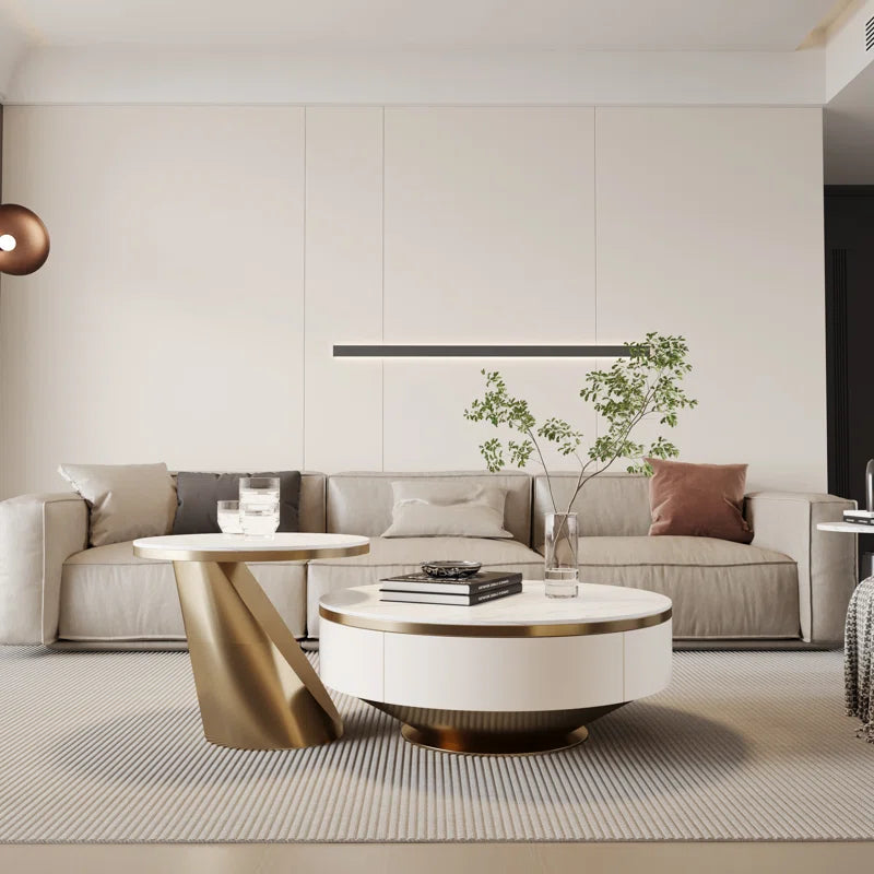 New Italian Craft Coffee Table with Storage Heat & Wear-Resistant