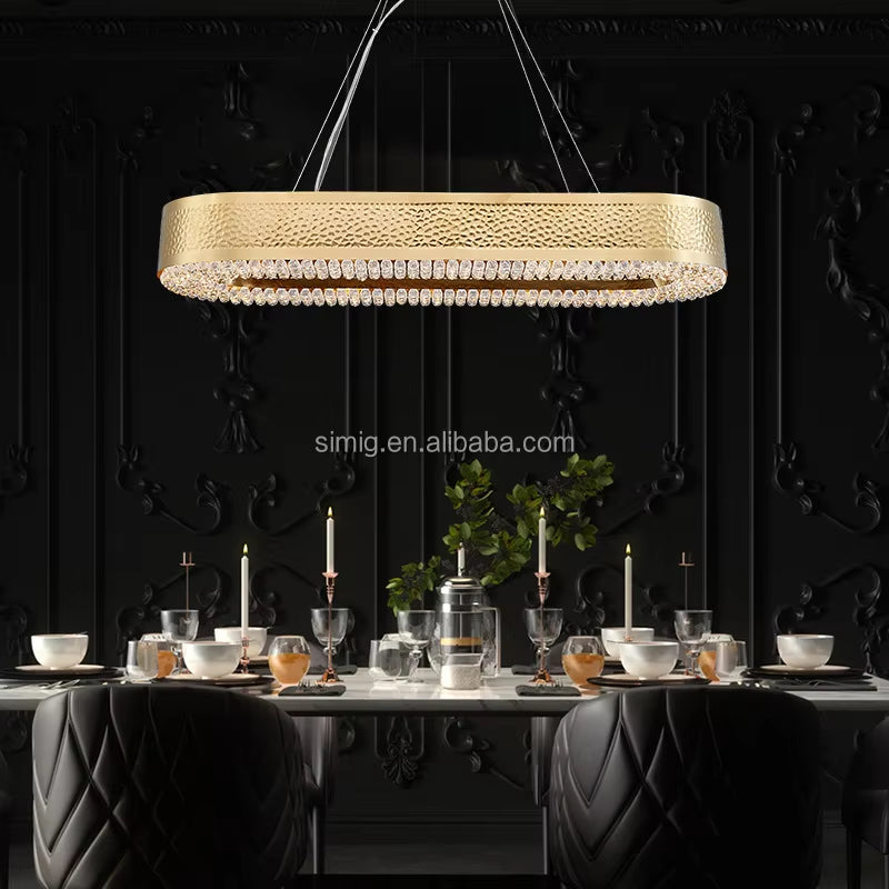 new Luxury K9 Crystal Brass Chandelier LED Pendant 