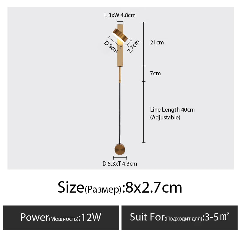 Luxe Wall Lamp Bedroom Bedside Wall Light Aisle Lamps